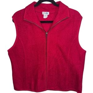 Paul Harris Design Boiled Wool Red Zip Vest Women’s XL